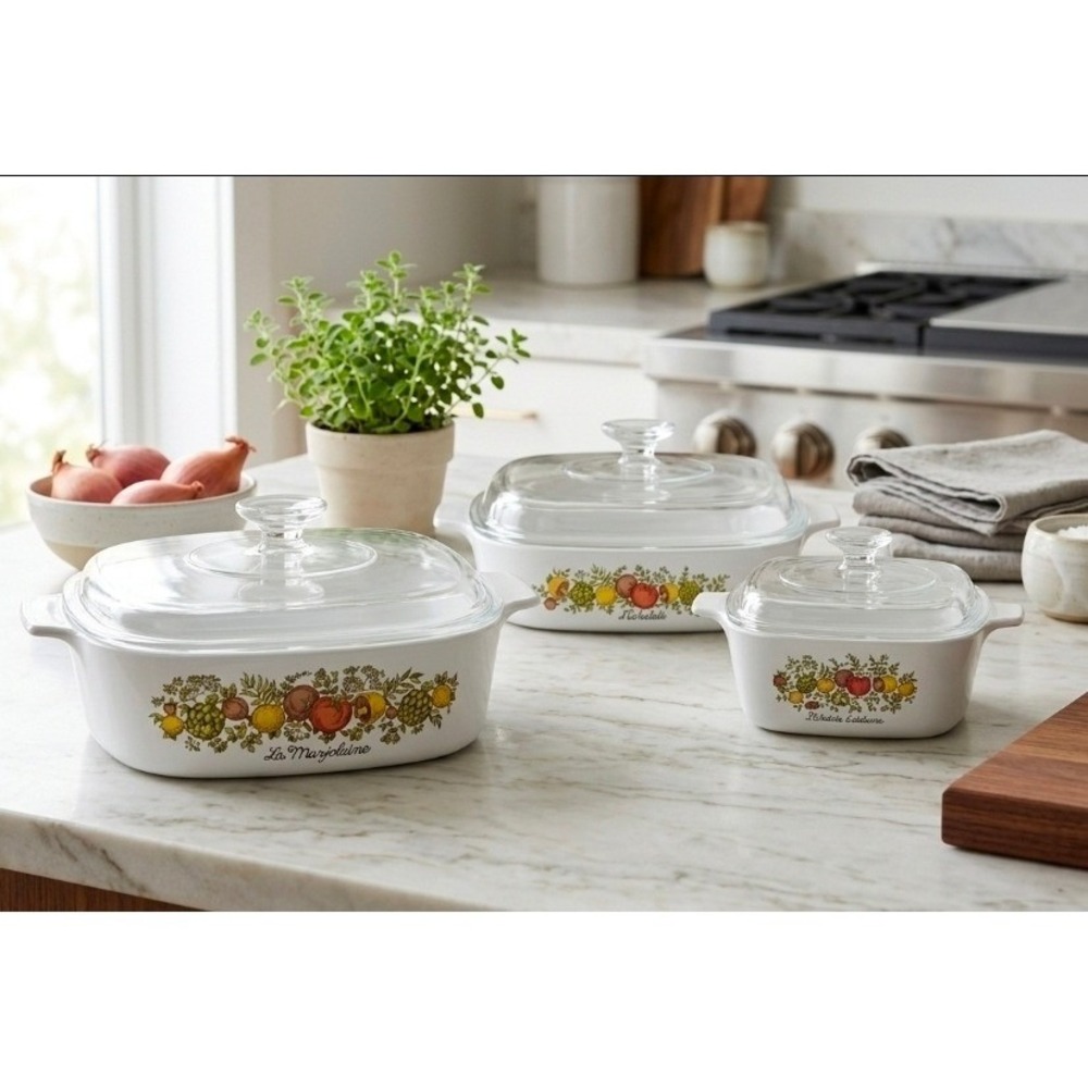CorningWare L'Echalote La Marjolaine Casserole Set Cottagecore Grandmacore